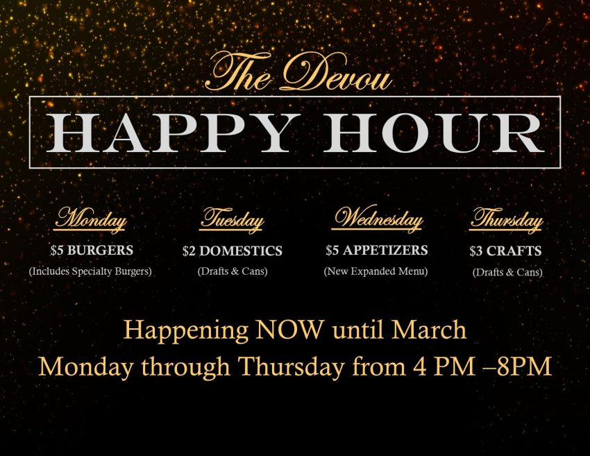 Devou Park Bar & Grill Happy Hour menu